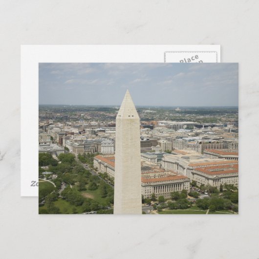 Bovenkant van het Washington Monument Briefkaart (Voorkant / Achterkant)