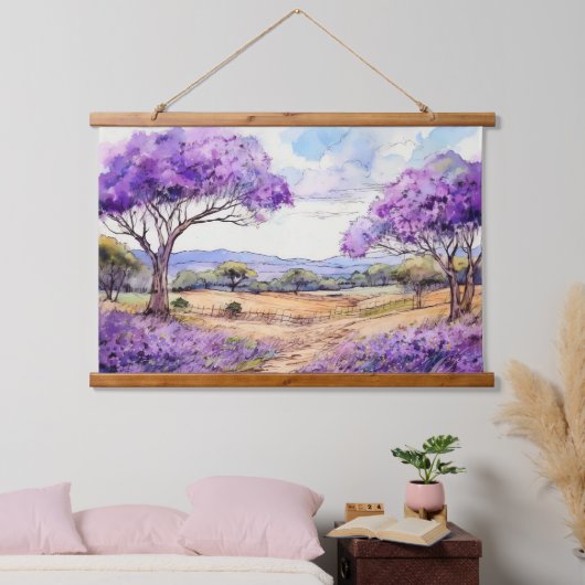 Bovenland Maui Jacaranda Hangend Wandkleed (Slaapkamer)