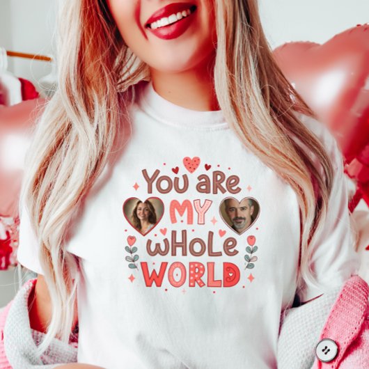  bovenliggende foto, aangepaste Valentijn foto T-shirt