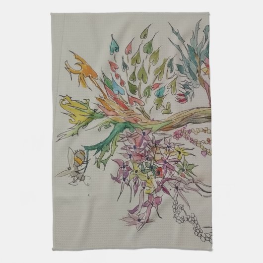 bovenliggende voorouderlijke boom theedoek (Verticaal)