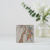 bovenliggende voorouderlijke boom vierkante visitekaartje (Staand voorkant)
