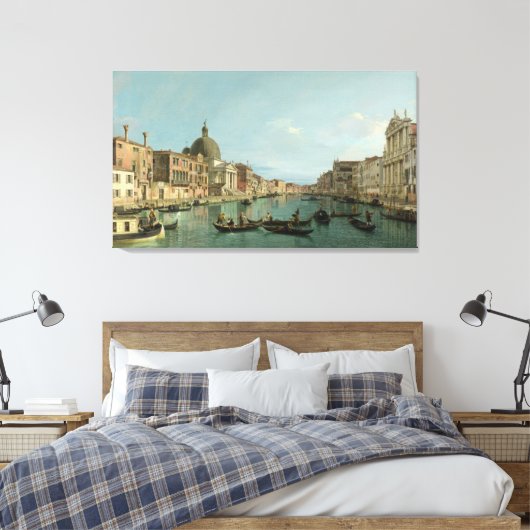 Bovenlopen van het Canal Grande (door Canaletto) Canvas Afdruk (Insitu (Slaapkamer))