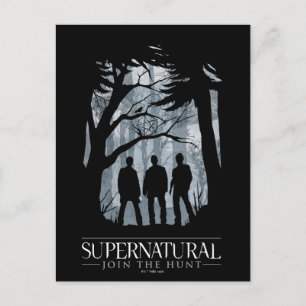 Bovennatuurlijk bos silhouet grafisch briefkaart