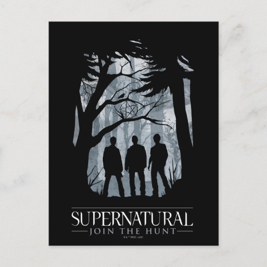 Bovennatuurlijk bos silhouet grafisch briefkaart (Voorkant)