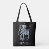 Bovennatuurlijk bos silhouet grafisch tote bag (Achterkant)