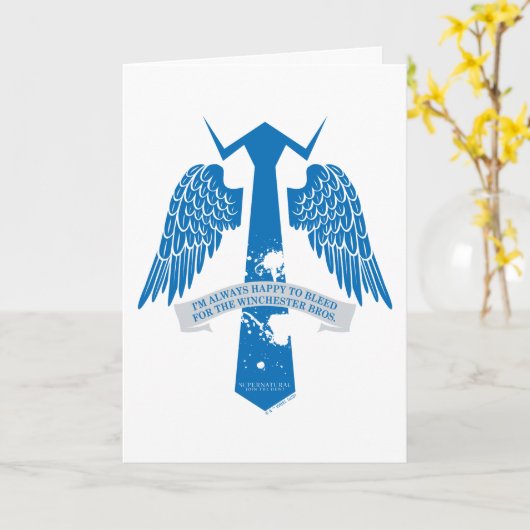 Bovennatuurlijk Castiel Stropdas Quote Graphic Kaart (Gele Bloem)