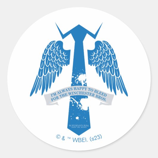 Bovennatuurlijk Castiel Stropdas Quote Graphic Ronde Sticker (Voorkant)