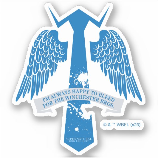 Bovennatuurlijk Castiel Stropdas Quote Graphic Sticker (Voorkant)