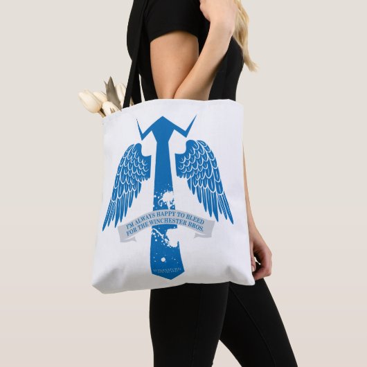 Bovennatuurlijk Castiel Stropdas Quote Graphic Tote Bag (Dichtbij)