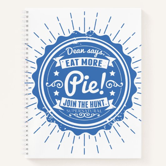 Bovennatuurlijk "Dean zegt eet meer taart!" Notitieboek (Voorkant)