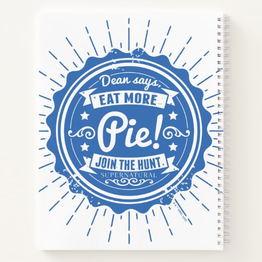 Bovennatuurlijk "Dean zegt eet meer taart!" Notitieboek (Achterkant)