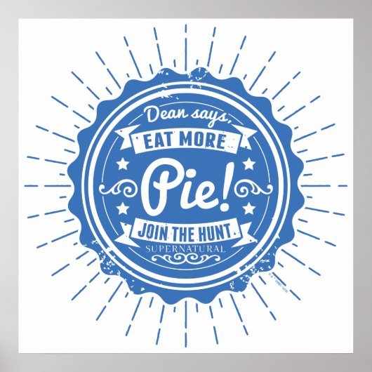 Bovennatuurlijk "Dean zegt eet meer taart!" Poster (Voorkant)