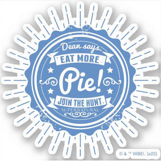 Bovennatuurlijk "Dean zegt eet meer taart!" Sticker (Voorkant)