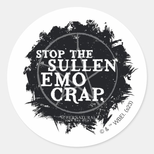 bovennatuurlijk "emo" citaat ronde sticker (Voorkant)