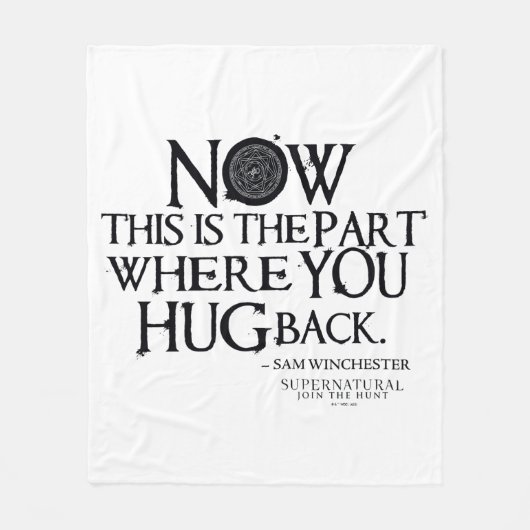 Bovennatuurlijk "Knuffel terug" citaat Fleece Deken (Voorkant)