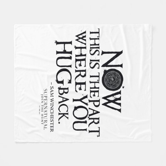 Bovennatuurlijk "Knuffel terug" citaat Fleece Deken (Voorkant (Horizontaal))