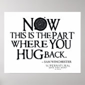 Bovennatuurlijk "Knuffel terug" citaat Poster (Voorkant)
