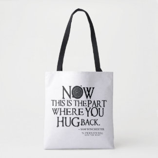 Bovennatuurlijk "Knuffel terug" citaat Tote Bag