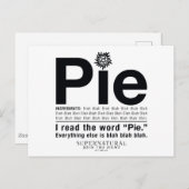 Bovennatuurlijk "Pie"-citaat Briefkaart (Voorkant / Achterkant)