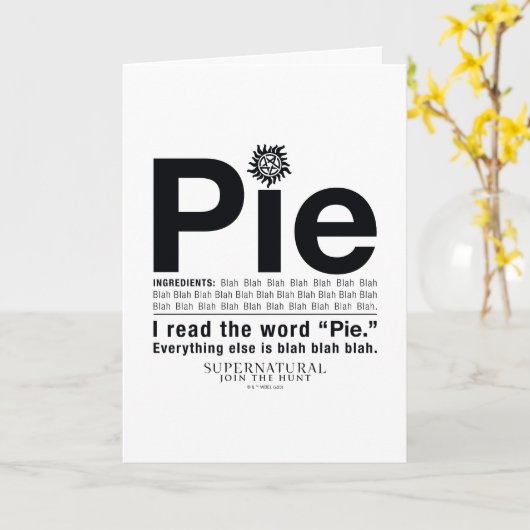 Bovennatuurlijk "Pie"-citaat Kaart (Gele Bloem)
