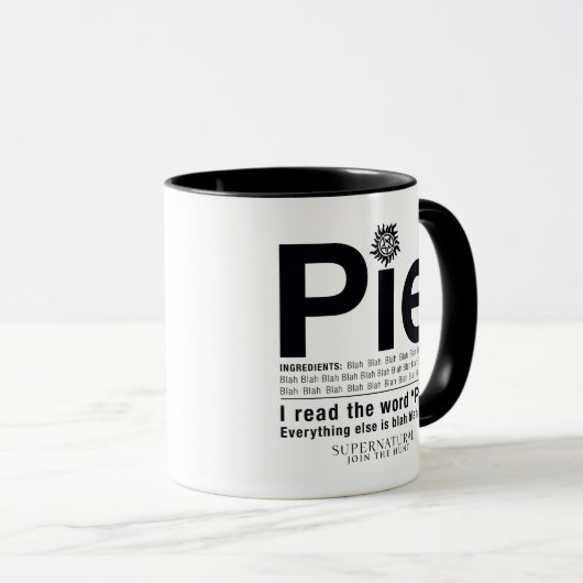 Bovennatuurlijk "Pie"-citaat Mok (Voorkant rechts)