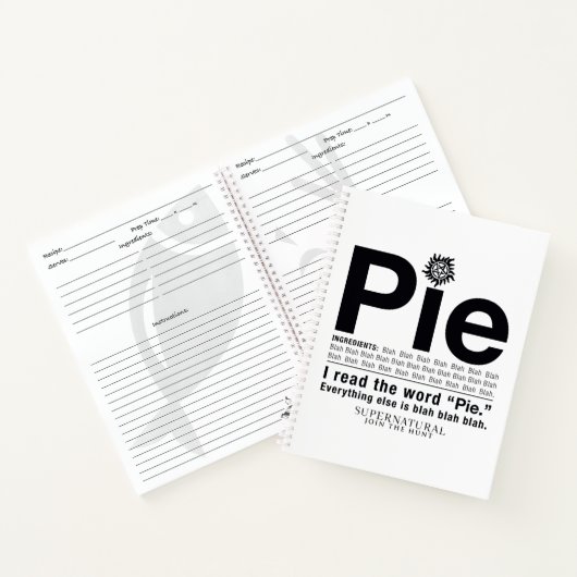 Bovennatuurlijk "Pie"-citaat Notitieboek (Binnen)