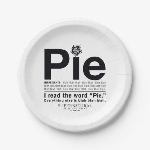 Bovennatuurlijk "Pie"-citaat Papieren Bordje