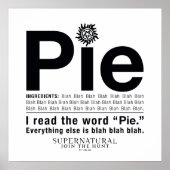 Bovennatuurlijk "Pie"-citaat Poster (Voorkant)