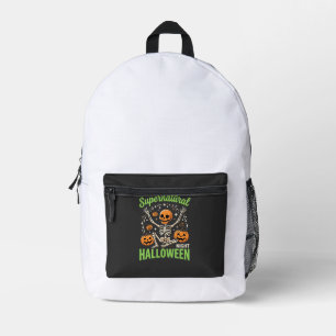 Bovennatuurlijk skelet Halloween Vectorontwerp_1 Bedrukte Rugzak