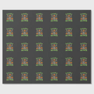 Bovennatuurlijk skelet Halloween Vectorontwerp_1 Cadeaupapier