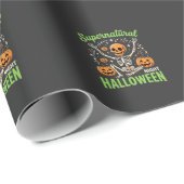 Bovennatuurlijk skelet Halloween Vectorontwerp_1 Cadeaupapier (Rol Hoek)