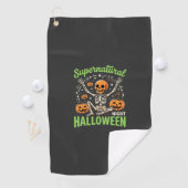 Bovennatuurlijk skelet Halloween Vectorontwerp_1 Golfhanddoek (Insitu)