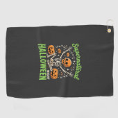 Bovennatuurlijk skelet Halloween Vectorontwerp_1 Golfhanddoek (Horizontaal)