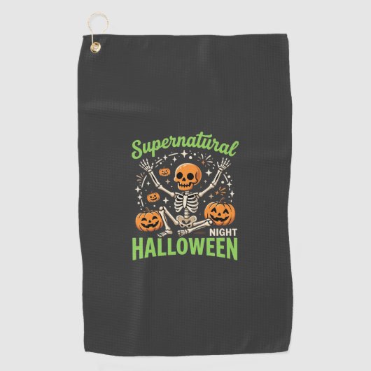 Bovennatuurlijk skelet Halloween Vectorontwerp_1 Golfhanddoek (Voorkant)