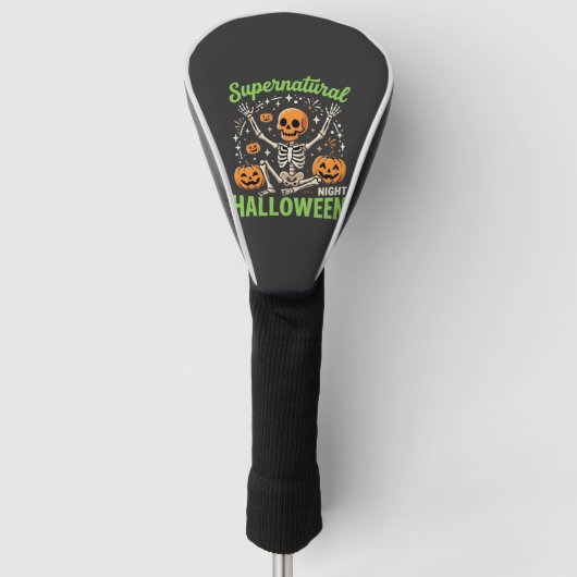 Bovennatuurlijk skelet Halloween Vectorontwerp_1 Golfheadcover (Voorkant)