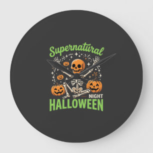 Bovennatuurlijk skelet Halloween Vectorontwerp_1 Grote Klok