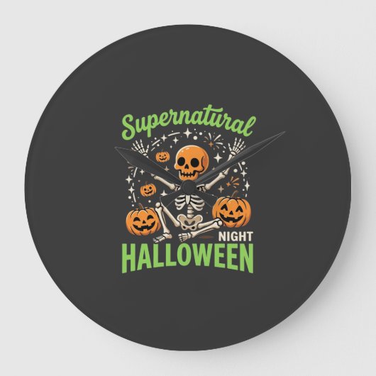 Bovennatuurlijk skelet Halloween Vectorontwerp_1 Grote Klok (Voorkant)