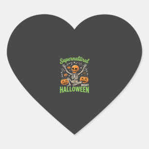 Bovennatuurlijk skelet Halloween Vectorontwerp_1 Hart Sticker