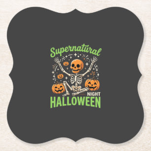 Bovennatuurlijk skelet Halloween Vectorontwerp_1 Kartonnen Onderzetters