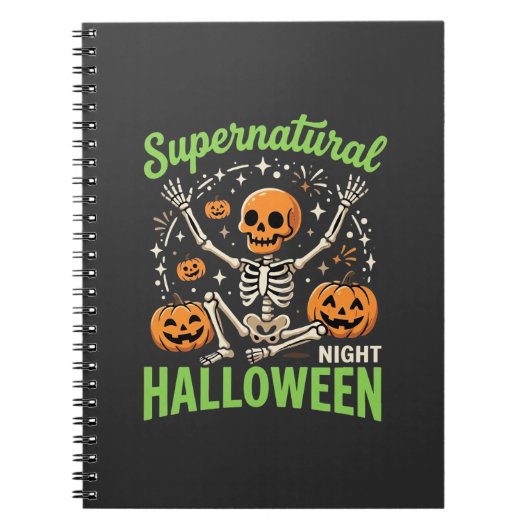 Bovennatuurlijk skelet Halloween Vectorontwerp_1 Notitieboek (Voorkant)