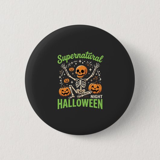 Bovennatuurlijk skelet Halloween Vectorontwerp_1 Ronde Button 5,7 Cm (Voorkant)
