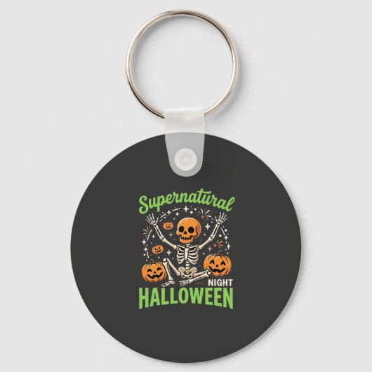 Bovennatuurlijk skelet Halloween Vectorontwerp_1 Sleutelhanger (Voorkant)