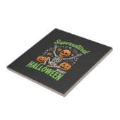 Bovennatuurlijk skelet Halloween Vectorontwerp_1 Tegeltje (Zijkant)