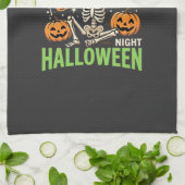 Bovennatuurlijk skelet Halloween Vectorontwerp_1 Theedoek (Gevouwen)