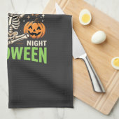 Bovennatuurlijk skelet Halloween Vectorontwerp_1 Theedoek (Quarter Fold)