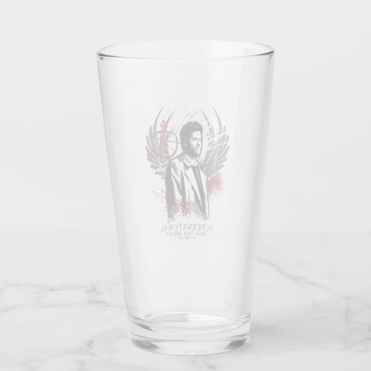 Bovennatuurlijke Castiel Graffiti Graphic Glas (Achterkant)