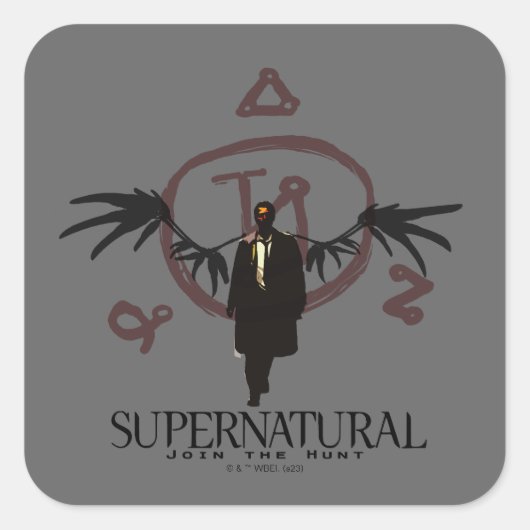 Bovennatuurlijke Castiel Illustratie Vierkante Sticker (Voorkant)