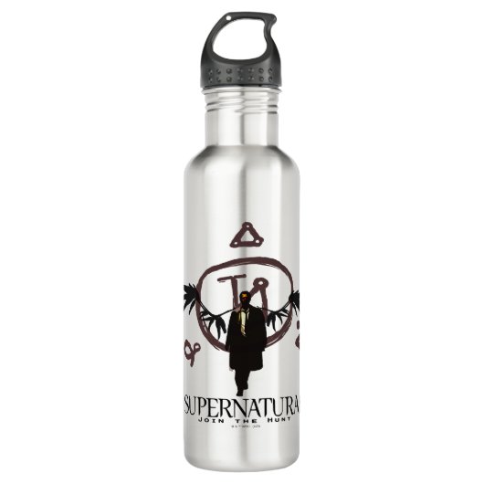 Bovennatuurlijke Castiel Illustratie Waterfles (Voorkant)