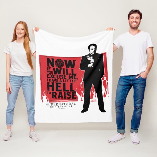 Bovennatuurlijke Crowley Quote Graphic Fleece Deken (In situ)