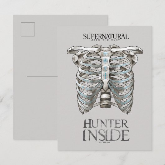 Bovennatuurlijke "Hunter Inside" Ribcage Graphic Briefkaart (Voorkant / Achterkant)